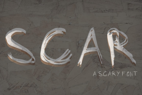 Scar Font: A Rough Hand-Drawn Typeface for Halloween Crafts